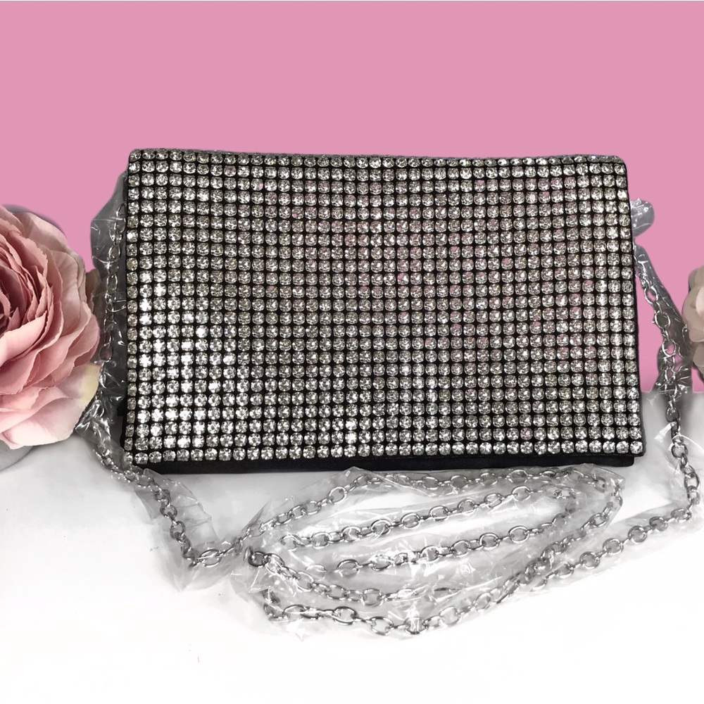 Amber Sceats STELLA Cubic Zirconia Crystal Bling Clutch Shoulder Bag *BNIP